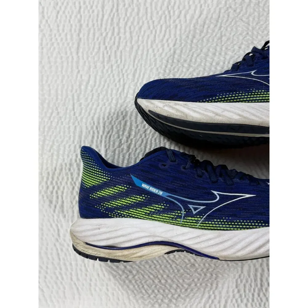 Mizuno Shoes Mens Size 13 Blue Green Wave Rider 28 Athletic Running Sneakers